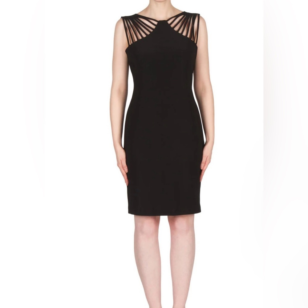 Joseph Ribkoff Black Strappy LBD Dress Classic Party Cocktail